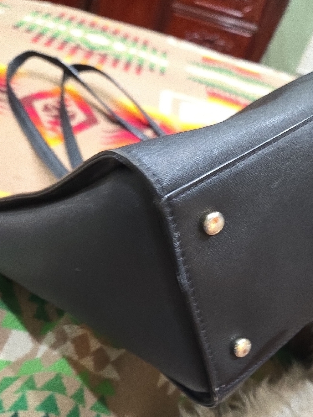 Kate Spade Black Leather Tote 10.5" X 14" - Picture 7 of 13